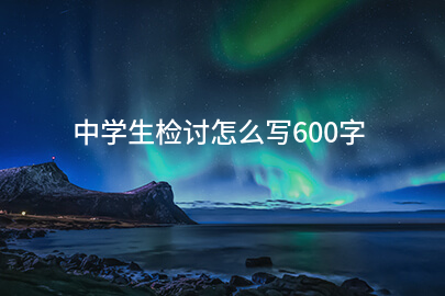中学生检讨怎么写600字