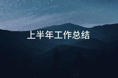 上半年工作总结