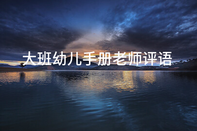 大班幼儿手册老师评语