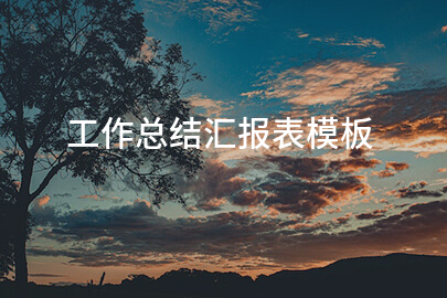 工作总结汇报表模板