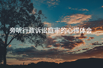 旁听行政诉讼庭审的心得体会