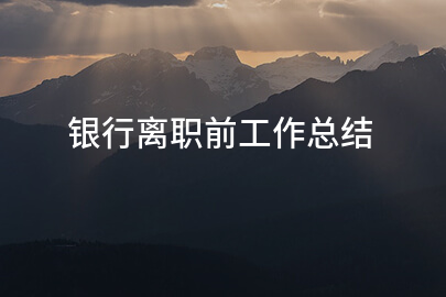 银行离职前工作总结