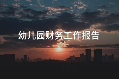 幼儿园财务工作报告