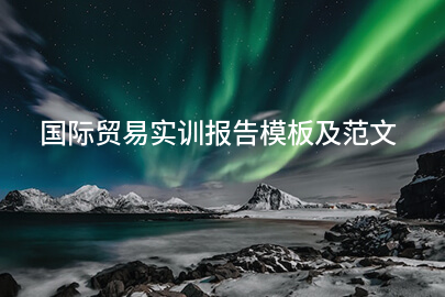 国际贸易实训报告模板及范文