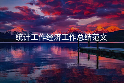 统计工作经济工作总结范文