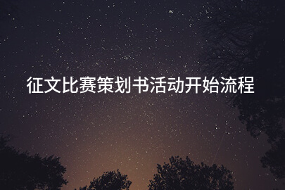 征文比赛策划书活动开始流程