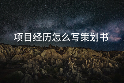 项目经历怎么写策划书