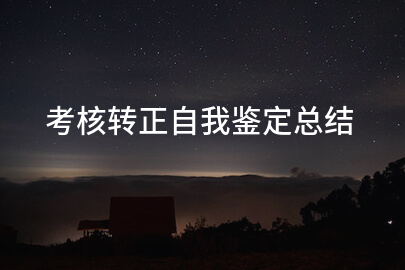 考核转正自我鉴定总结
