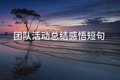 团队活动总结感悟短句