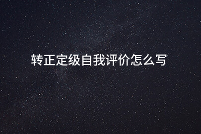 转正定级自我评价怎么写