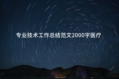 专业技术工作总结范文2000字医疗