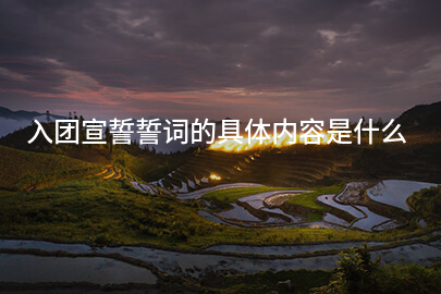 入團宣誓誓詞的具體內容是什麽