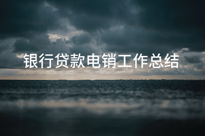 银行贷款电销工作总结