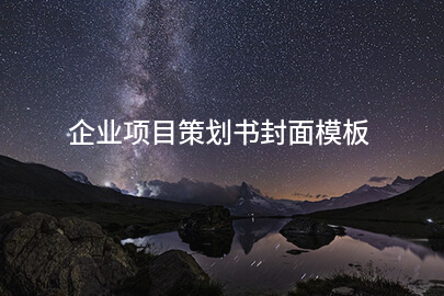 企业项目策划书封面模板