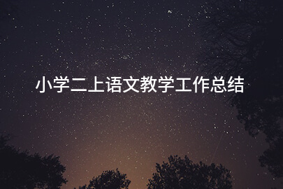 小学二上语文教学工作总结