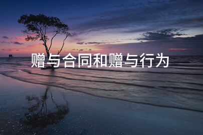 赠与合同和赠与行为