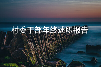 村委干部年终述职报告