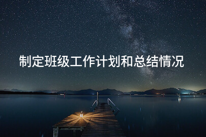 制定班级工作计划和总结情况