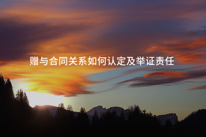 赠与合同关系如何认定及举证责任