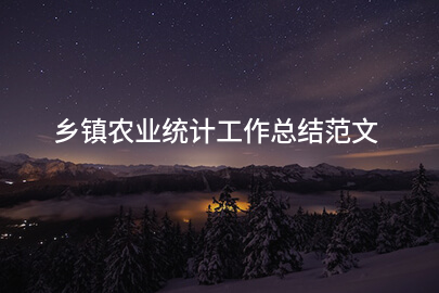 乡镇农业统计工作总结范文