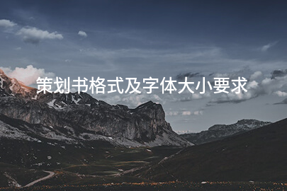 策划书格式及字体大小要求