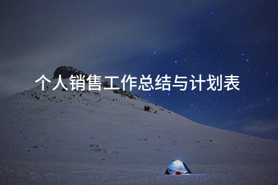 个人销售工作总结与计划表