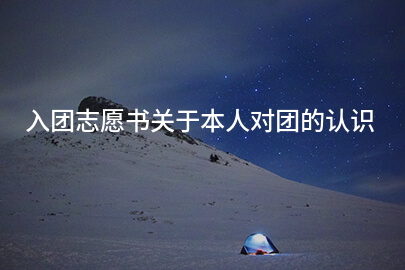 入团志愿书关于本人对团的认识