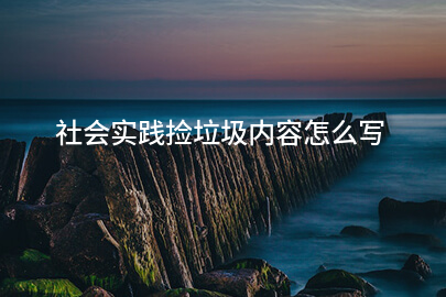 社会实践捡垃圾内容怎么写