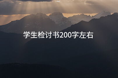 学生检讨书200字左右