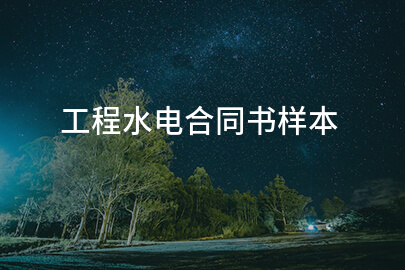 工程水电合同书样本