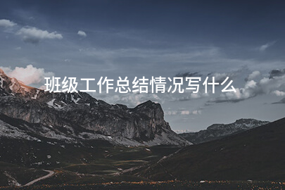 班级工作总结情况写什么