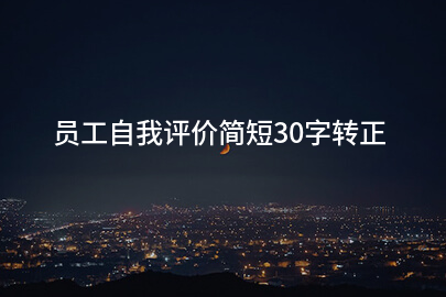 员工自我评价简短30字转正