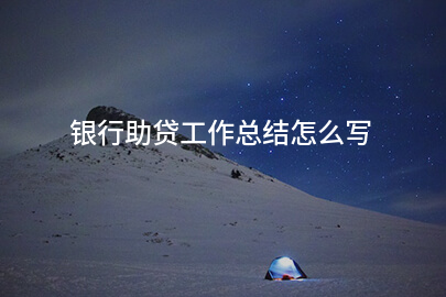 银行助贷工作总结怎么写