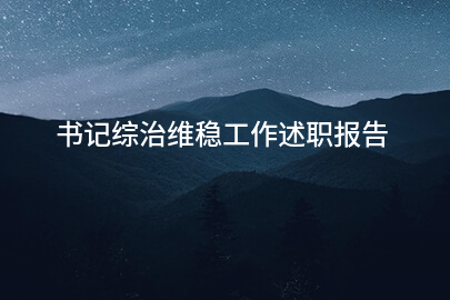 书记综治维稳工作述职报告