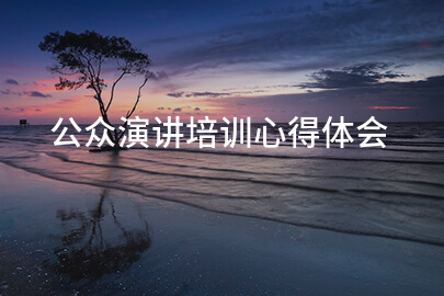 公众演讲培训心得体会