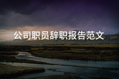 公司职员辞职报告范文
