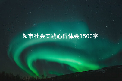 超市社会实践心得体会1500字