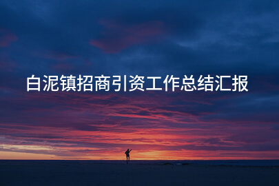 白泥镇招商引资工作总结汇报