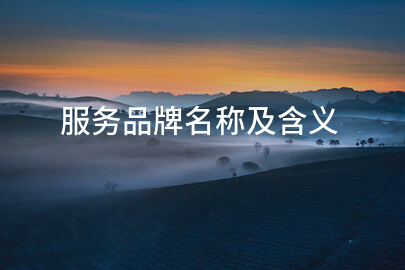 服务品牌名称及含义