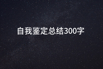 自我鉴定总结300字