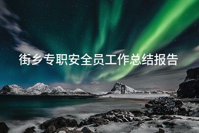 街乡专职安全员工作总结报告