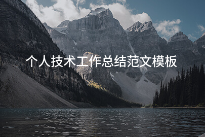 个人技术工作总结范文模板