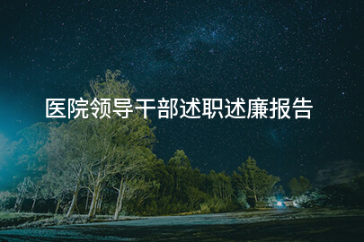 医院领导干部述职述廉报告