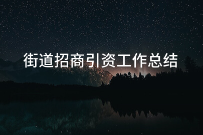 街道招商引资工作总结