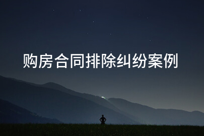 购房合同排除纠纷案例