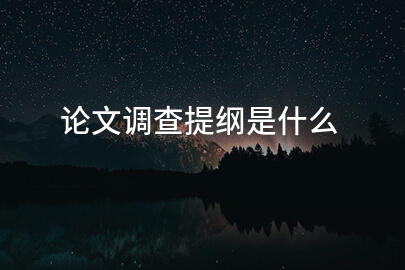 论文调查提纲是什么