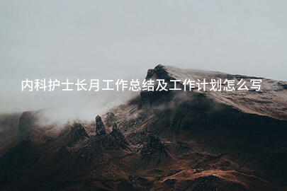 内科护士长月工作总结及工作计划怎么写