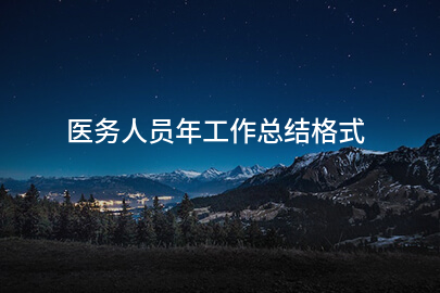 医务人员年工作总结格式