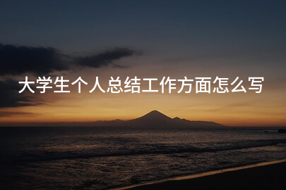 大学生个人总结工作方面怎么写