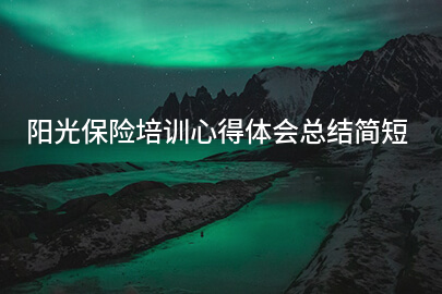 阳光保险培训心得体会总结简短